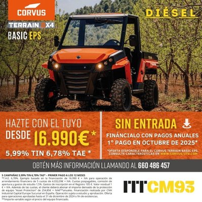 ¡OFERTA ÚNICA! CORVUS TERRAIN CX4